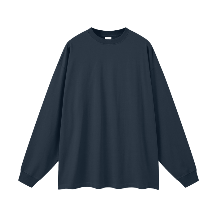 Streetwear Unisex 305G FOG 100% Cotton Long Sleeve Tee